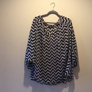 Black & white sheer tunic